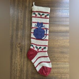 Cat Patterned Christmas wool stocking